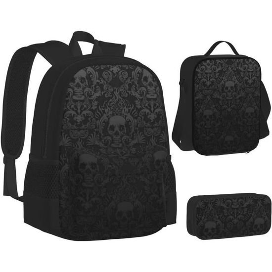 Lot Rentrée Scolaire : 3 Sacs à Dos + Boîte à Déjeuner Isotherme + Trousse - Design Ballon De Football | QIQISE