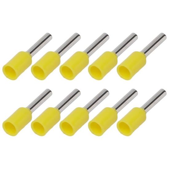 Bornes à Sertir Heschen E1008 - Lot De 1000, Pour Câbles AWG 18 / 1.0mm², Isolation Vinyle Marron, Cuivre