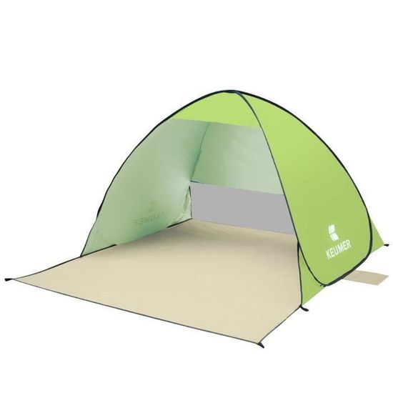 Tente De Plage Anti UV UPF50+ AKLIFFE 2.1x2.1m Avec Poteaux Aluminium - Abri Portable Plage Camping