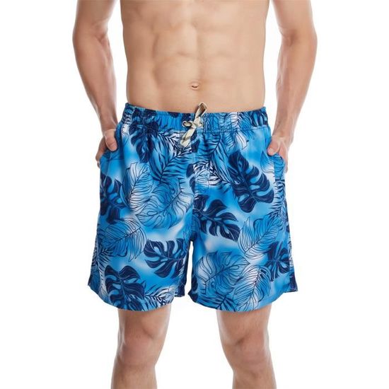 Boxer de bain Homme Allover coupe en V bleu/noir