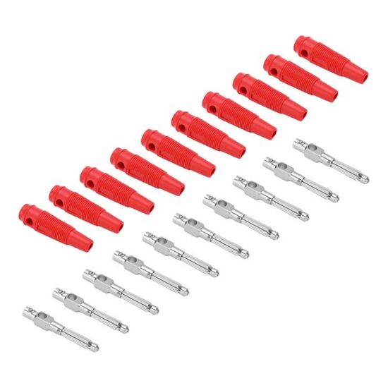 10 Fiches Banane 4 Mm Plaquées Nickel - Connecteur Soudure, 32A/1000V, 5 Couleurs