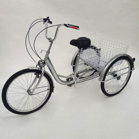 24" tricycle tricycle adultes Cruiser tricycle avec panier tricycle activités de shopping en plein air