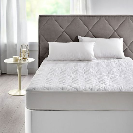 Protège-Matelas Hypoallergénique Respirant Gris Anthracite Matelassé Extra Profond - Double