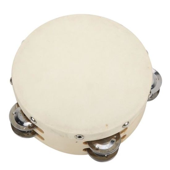 Tambourin à Main En Bois Massif, Tambour En Polyester, 8 Pouces Pour Les Enfants Pour Les Adultes