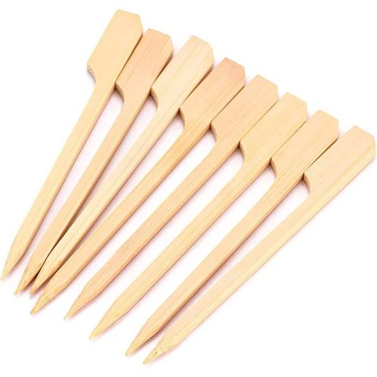 Lot De 100 Brochettes Plates En Bambou - 20 Cm - Pour Barbecue, Apéritifs, Brochettes De Fruits, Charcuterie