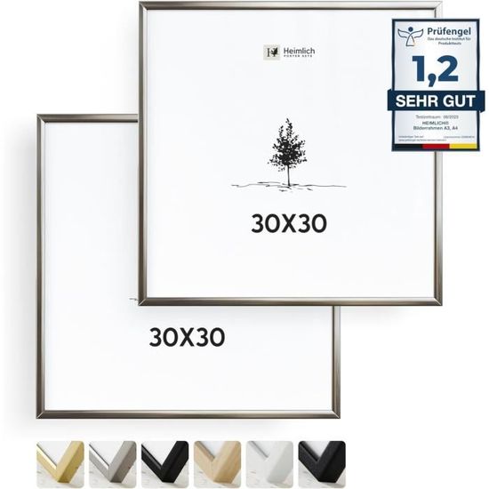 2X Cadre Photo 30X30 Cm En Aluminium Argent Cadre 30X30Cm Cadre 2x-cadre-photo-30x30-cm-en-aluminium-argent-cadre-30x30cm-cadre