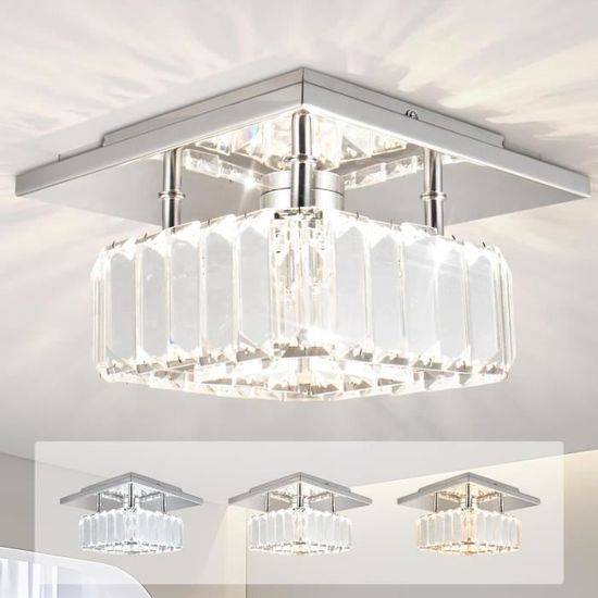 Lustre LED Encastré En Cristal FRIXCHUR - Blanc Froid, 8-12W, Pour Salon, Chambre, Salle à Manger