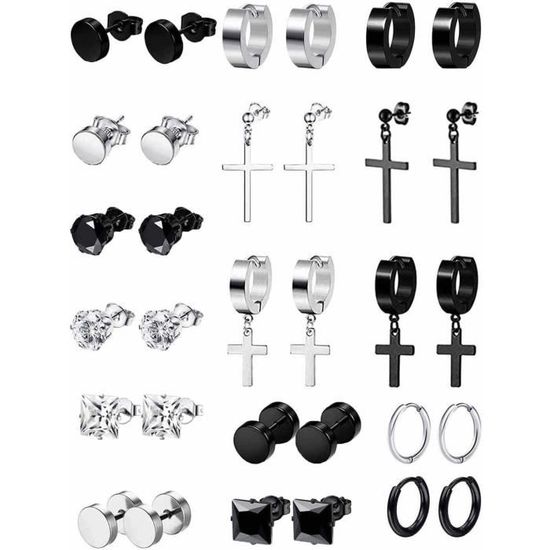 Boucles D'oreilles Croix Vissées Dorées - Streetwear Hip Hop Unisexe - Neuves