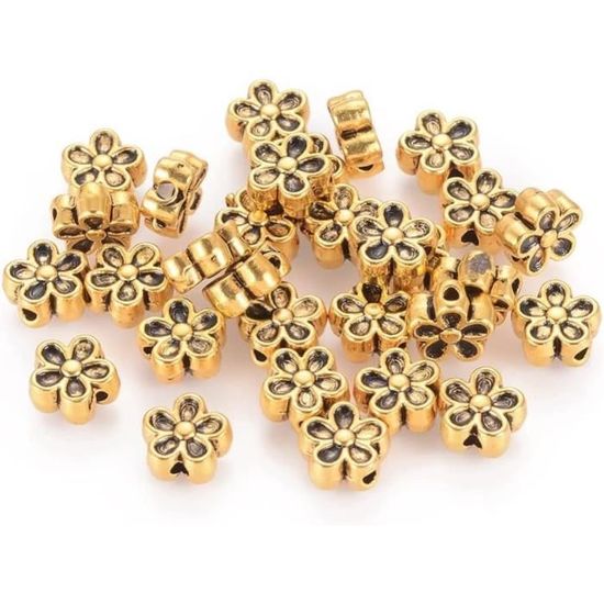 50 Perles En Aluminium Multicolore Forme Fleur Rose 7 Mm - Creation Bijoux - Un Grand Marché - Foto 7