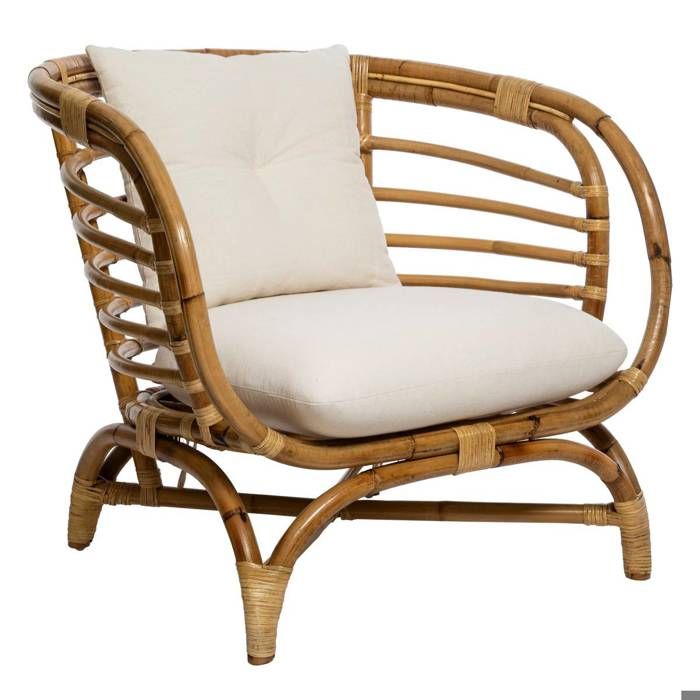 Fauteuil Rotin Farah Blanc