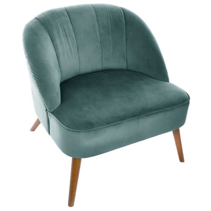 Fauteuil contemporain Naova - H. 71 cm - Vert