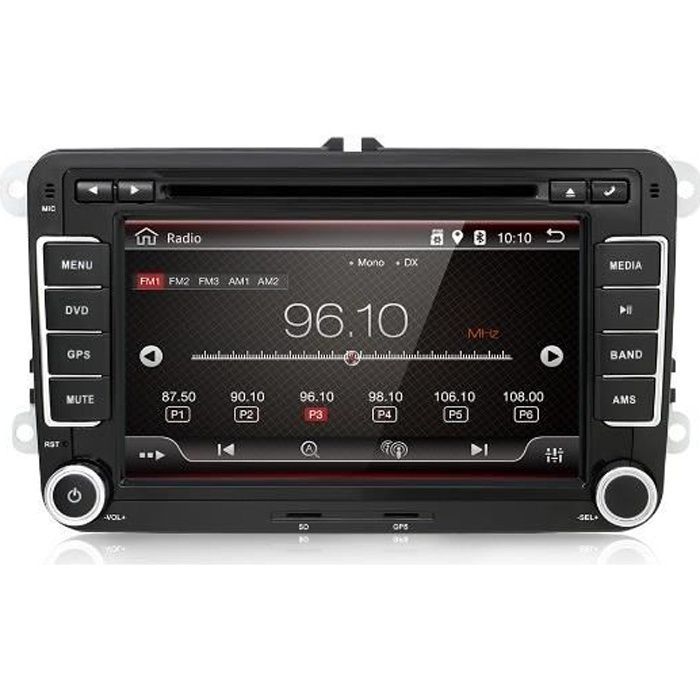 7 pouces 2 din Autoradio Android 7.1 lecteur DVD Navigation GPS pour VW - Volkswagen - Passat - POLO - GOLF - Skoda+Caméra de Recul
