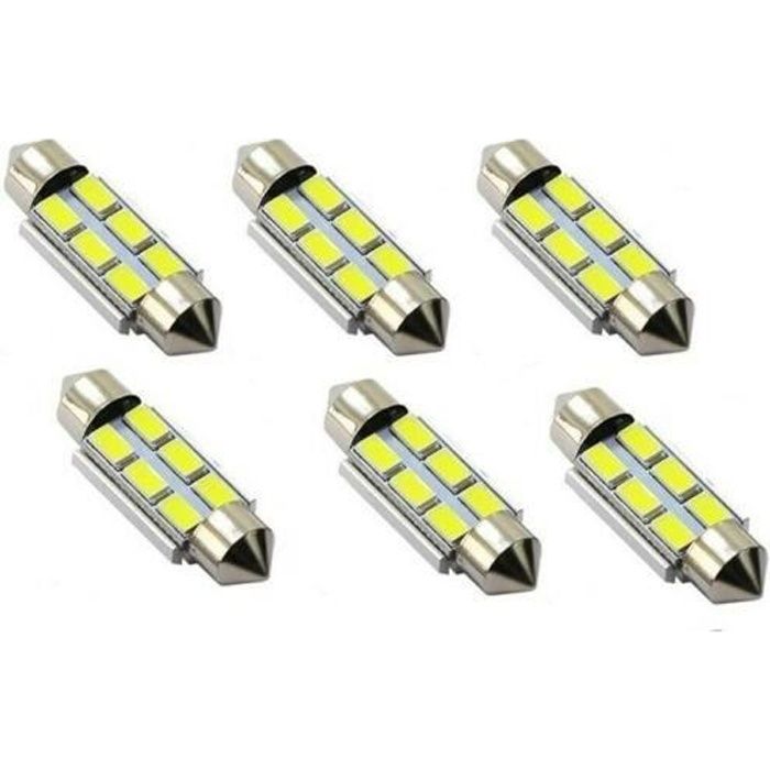 C5W Navette LED 36mm Ampoule 12V Blanc 6500K Canbus 6 SMD Habitacle coffre auto