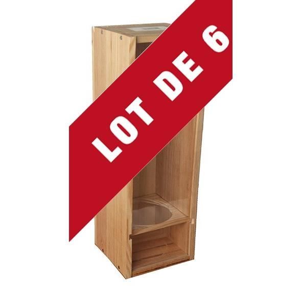 6X Caisse Bois à Glissière Plexiglas - 1x150cl - coffret