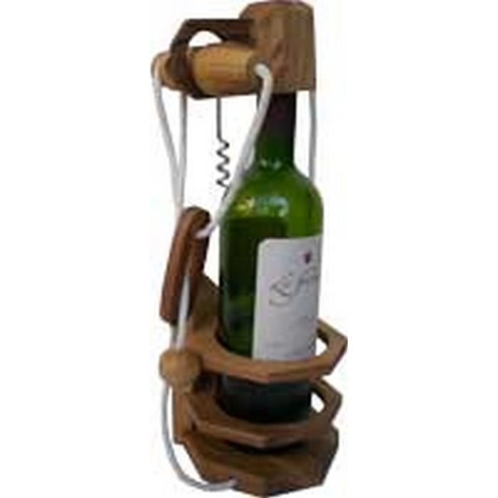 Casse tête en bois la bouteille tire bouchon original