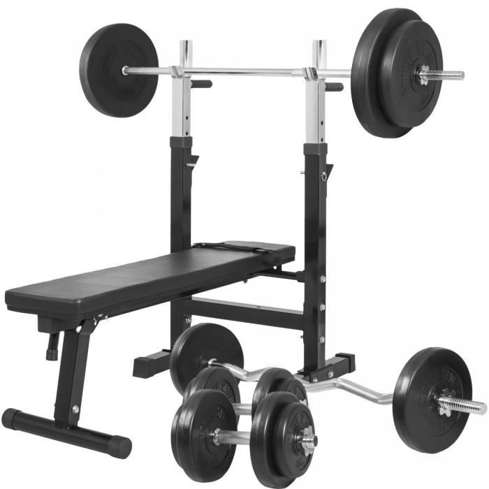 Banc de musculation GS006 + Set d'haltères 97,5 KG