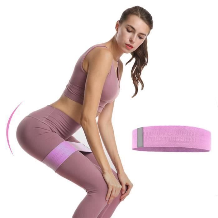 Bande de Résistance 74cm, Bandes Elastique Fitness - Équipement d'Exercices pour Jambes et Fesses, Yoga, Pilates - Rose