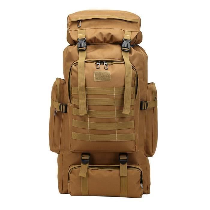 80L Grande Sac À Dos Tactique Militaire Randonnée Camping Backpack Nylon Voyage Camouflage Jaune terre Me47977