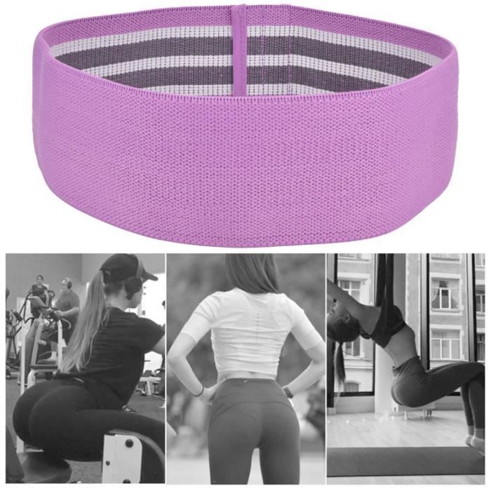 Bandes de résistance de remise en forme Hip Squat Exercice Boucle Workout Gym Équipement pour Hommes Femmes(violet)