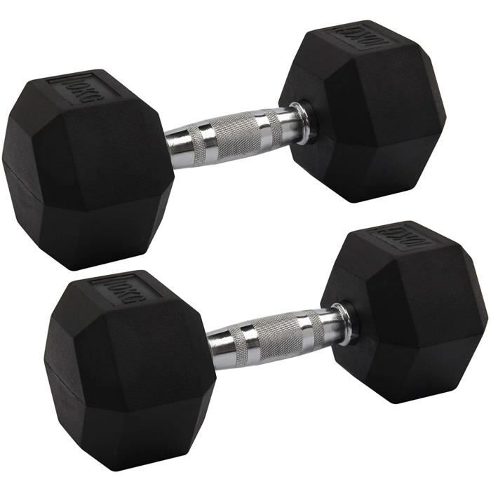 BANC DE MUSCULATION Mutiwill Rubber Encased Hex Hexagonal Dumbbells Pairs Ergo Sets Gym Weights Paire D'haltères Dumbbell194