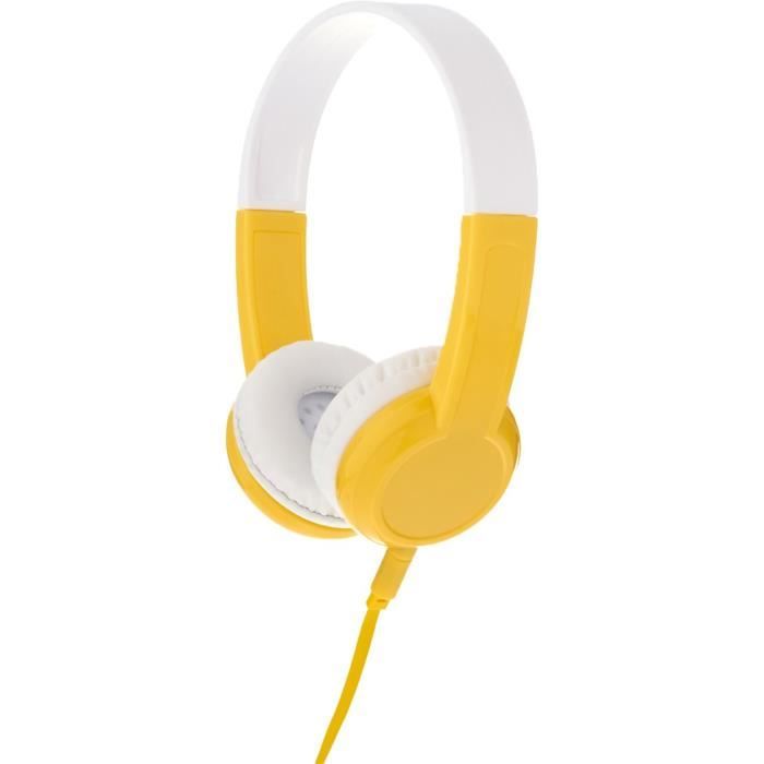 BUDDYPHONE Casque filaire Explore - Jaune et blanc - Pour enfant