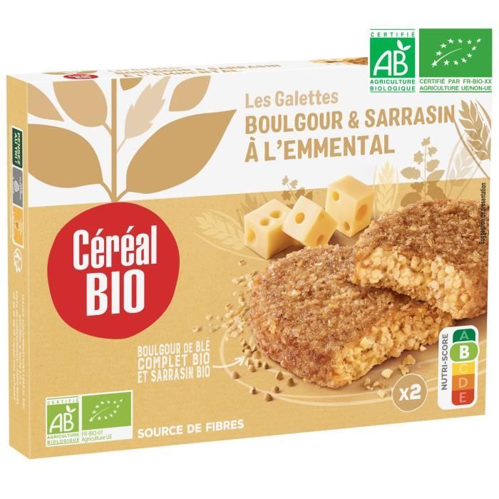 CEREAL BIO Galettes de céréales cuisinées à base de boulghour, de sarrasin et de fromage Bio - 200 g