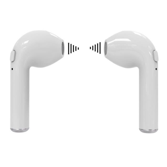 Écouteurs sans fil I7 Mini casque de musique stéréo léger (deux écouteurs) - blanc