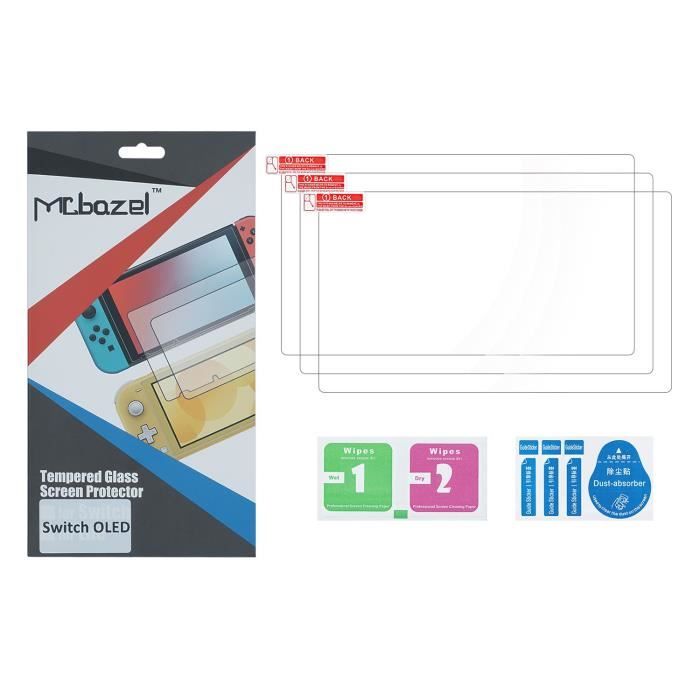 3Pcs Mcbazel Protecteur d'écran en verre trempé HD ultra-mince anti-empreintes digitales pour Nintendo Switch OLED