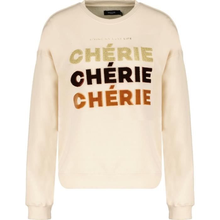 Sweatshirt fille Deeluxe Cherie - beige - 10 ans
