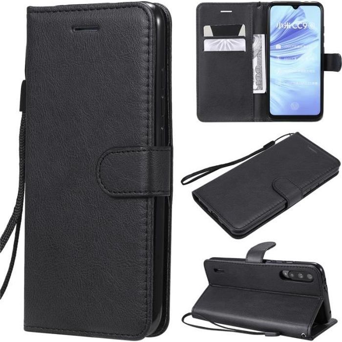 Housse étui Coque Pour XIAOMI Mi A3 Noir Portefeuille PU Cuir Flip Case Cover XIAOMI Mi A3