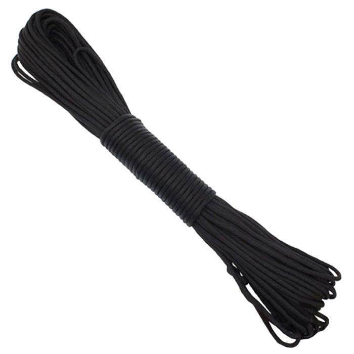 550 Corde De Parachute Paracord 7 Brins De Base Pour Camping Escalade Boucle De Corde Noir 25pied