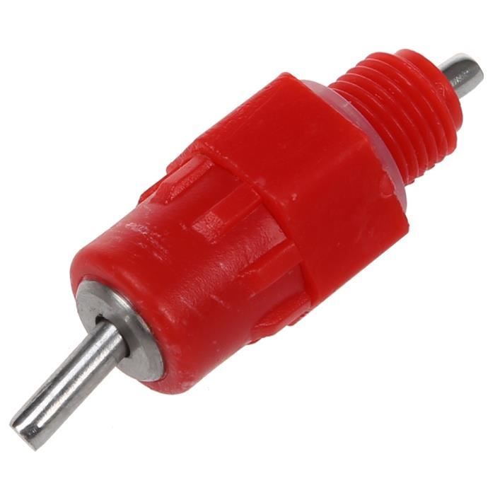 SODIAL(R) Rouge Paquet de 10 volaille eau abreuvoirs sucette poulet alimentateur Poule Volaille vis Style