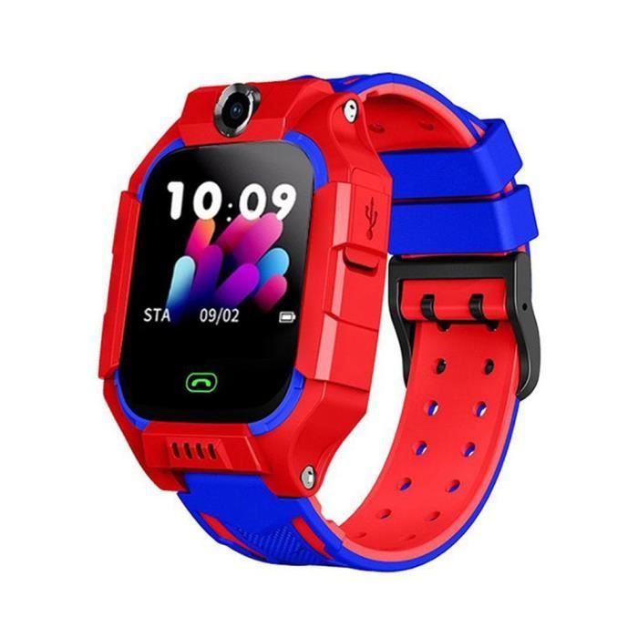 Montre Enfant Intelligent Étanche Watch Sport SOS Caméra USB 24-48 Heures Cadeaux d'anniversaire- Rouge