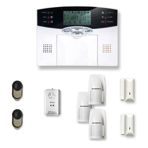 Alarme maison sans fil 2 à 3 pièces MN mouvement + intrusion + détecteur gaz - Compatible Box Internet