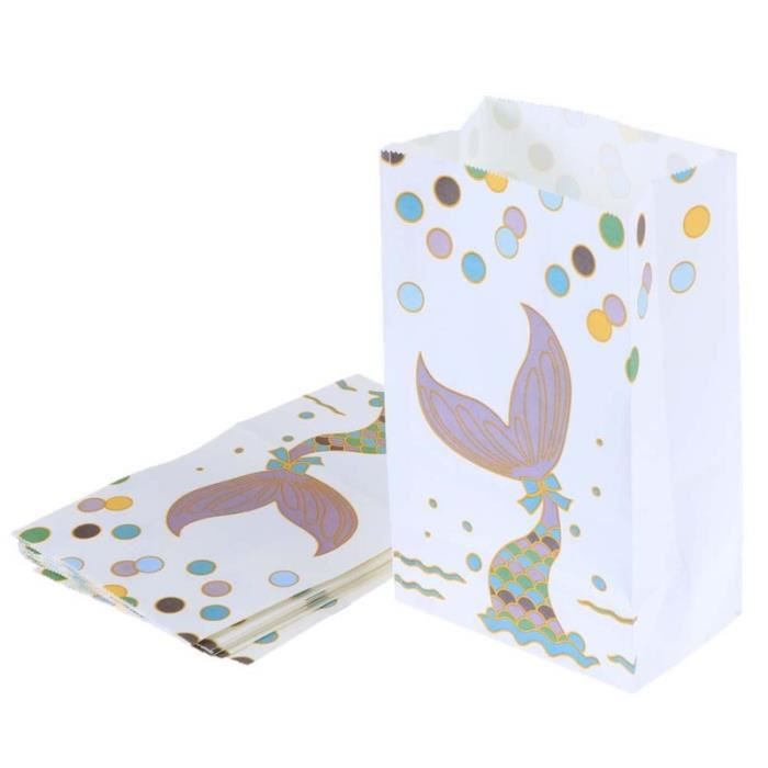 24 pièces sacs-cadeaux motif de sirène sacs en papier de dessin animé mignon faveurs de fête pochettes de ASPIRATEUR INDUSTRIEL