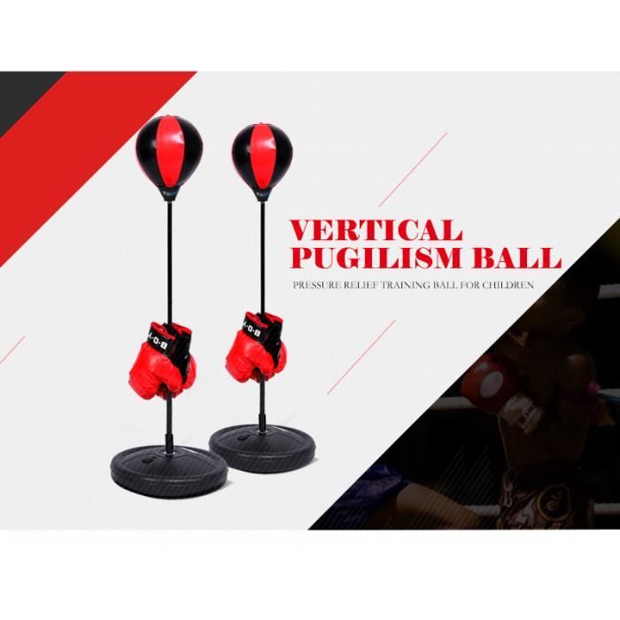Hauteur Ajustable Enfants Punching Ball Sac De Boxe De Vitesse Set Sports Jeu De Combat Avec Des Gants-OHL