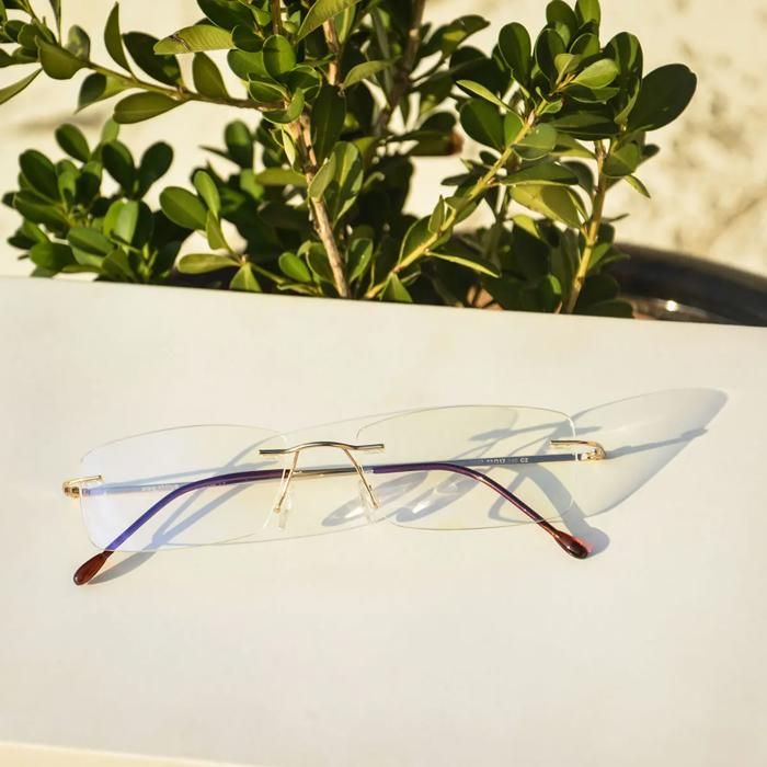 Lunettes Vintage Sans Monture Italien Design 4208 - Bronze - NOS (Neuf Old Stock) - Taille 51mm
