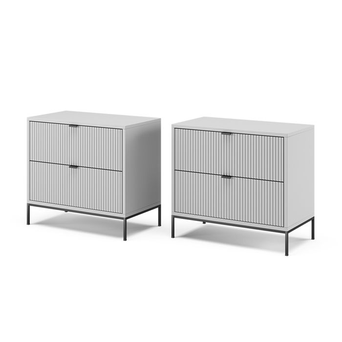 Table de chevet Eliza Lot de 2 Gris Vicco 40551 Table de chevet Eliza Lot de 2 Gris Vicco 40551