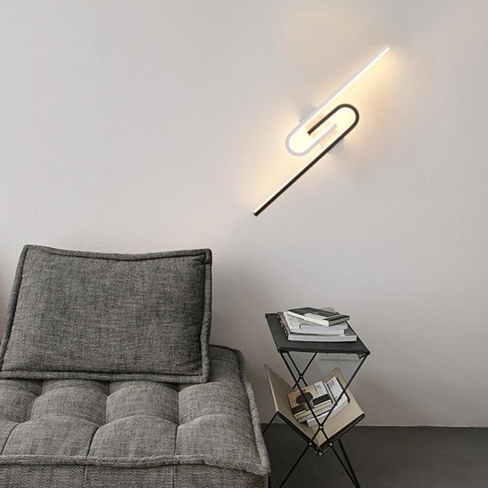 WOTTES Applique Murale LED Moderne Design U Noir et Blanc Lampe Murale Intérieure Lumière Chaude 3pcs pour Escaliers Couloir