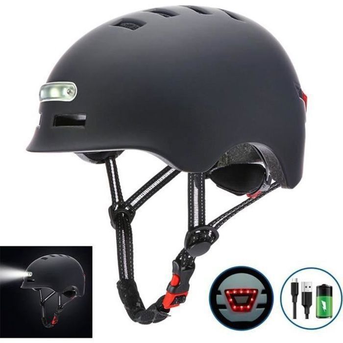 Casque De Vélo VTT Adulte - Protection Norme EN1078 - Taille S à L - Visier Et Éléments Réfléchissants