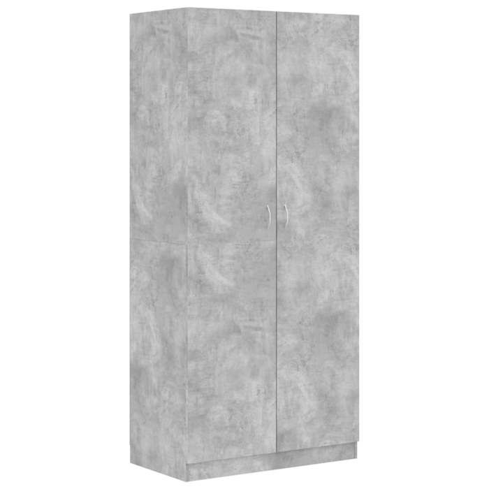 Garde-robe/Armoire de chambre - UU - Contemporain - Gris béton 90x52x200 cm Bois d’ingénierie a46