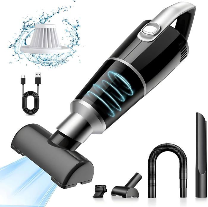 Mini aspirateur à main sans fil 8000 PA, aspirateur 2 en 1 et souffleur d'air, aspirateur sans fil portable rechargeable pour le nettoyage de voiture et de maison