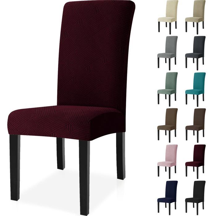 Ystyle Housse De Chaise 2 Pièces Housse Chaise Salle À Manger Moderne Élastique Extensible Rouge