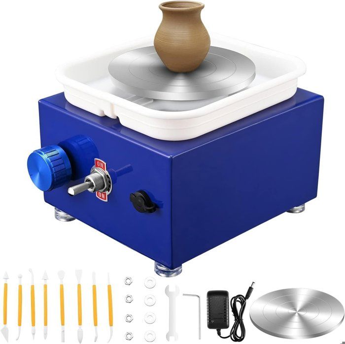 Roue De Poterie Électrique, PaNt 2000RPM Mini Tour De Potier Avec Bassin En ABS Amovible Et