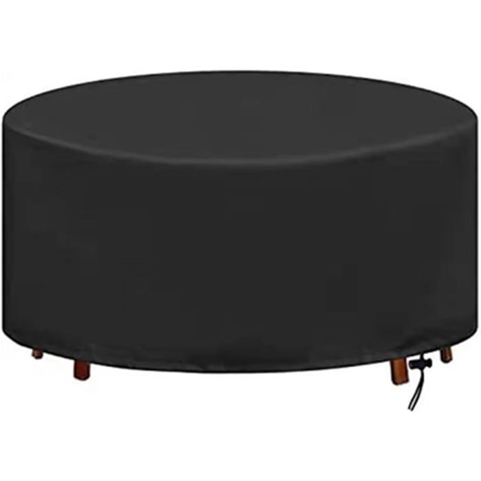 Housse ronde pour table de jardin Ø120 x 75 cm - Tissu Oxford imperméable anti-UV indéchirable cordon de serrage