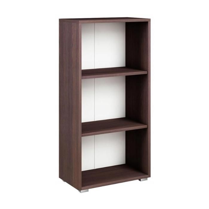 Meuble Étagère à 3 Niveaux - Meuble de rangement Style contemporain - Wengé - 60x30x120 cm