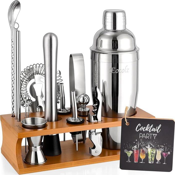 Set da cocktail shaker, set da cocktail regalo, set premium Boston shaker 800ML 600ML, set da cocktail shaker in acciaio inox, accessori da bar, set da 6 pezzi per barman