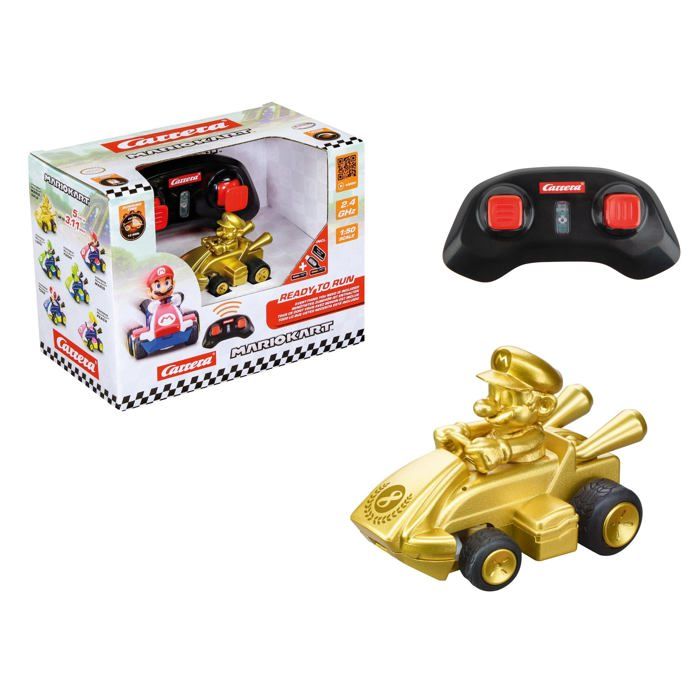Voiture télécommandée Mario Kart - Carrera - Mario Kart Mini RC Gold Edition - Doré - 17x10x13 cm - À partir de 6 ans Voiture télécommandée Mario Kart - Carrera - Mario Kart Mini RC Gold Edition - Doré - 17x10x13 cm - À partir de 6 ans