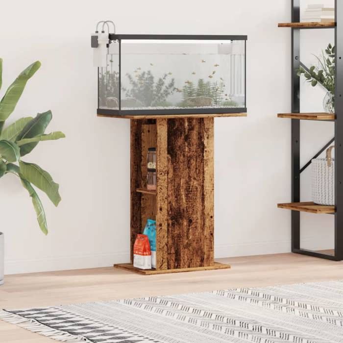 Support daquarium en bois dingénierie - vidaXL - 36x60 5x72 5 cm - Brun - Vieux bois - Résistant à lhumidité