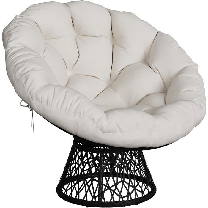 KIUGOP Papasan stoelkussen, rond papasan-fauteuil, kussen voor papasan-stoel, kussen, polyrotan stoel, hangstoelkussen, papasan stoelkussen, geel, 120 x 120 cm KIUGOP Papasan stoelkussen, rond papasan-fauteuil, kussen voor papasan-stoel, kussen, polyrotan stoel, hangstoelkussen, papasan stoelkussen, geel, 120 x 120 cm